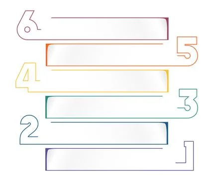 Universal infographic template for projects on white background 6 positions 스톡 일러스트