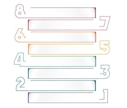 Universal infographic template for projects on white background 8 positions 스톡 일러스트