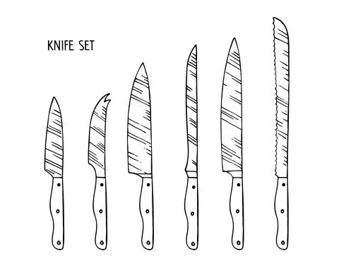 Universal kitchen knife isolated on white background. Stainless steel kitchen Stock Illustration