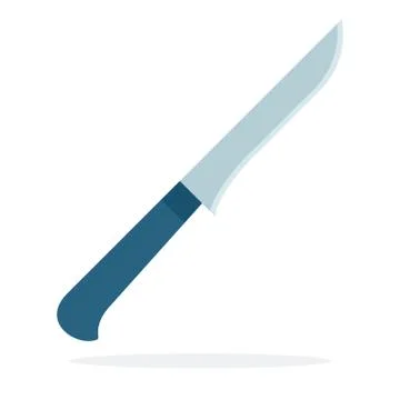 Universal kitchen knife vector flat material design isolated object on white Stock Illustration