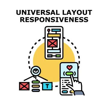 Universal layout responsiveness adapting content for various devices Illustrazione stock