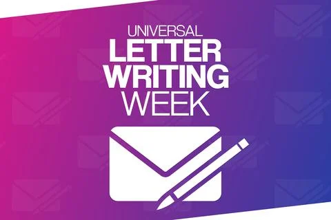 Universal Letter Writing Week. Vector illustration. Holiday poster. Illustrazione stock