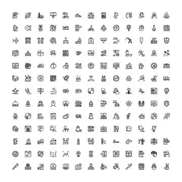 Universal line icons collection for web and mobile design Stock Illustration