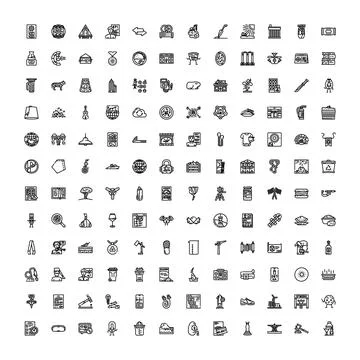 Universal line icons collection for web and print Stock Illustration