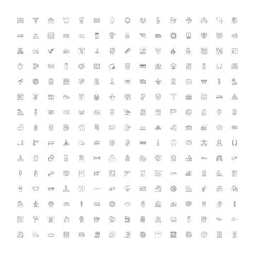 Universal line icons set for diverse categories Stock Illustration