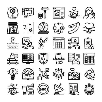Universal line icons set for web and mobile 스톡 일러스트