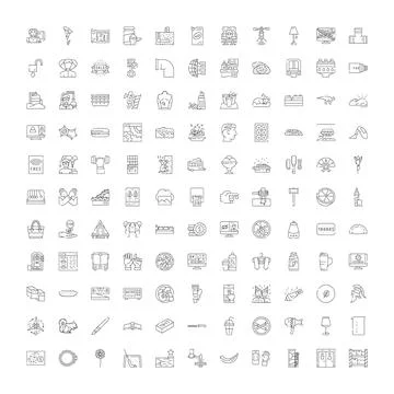 Universal line icons set for web design Illustrazione stock