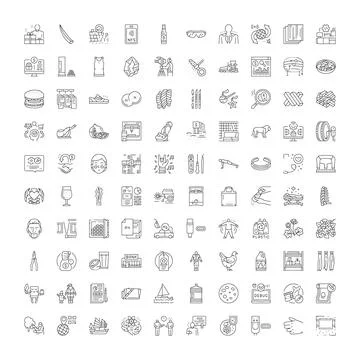 Universal line icons set for web design and mobile applications Illustrazione stock