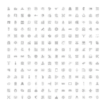 Universal line icons set for web design Ilustração Stock
