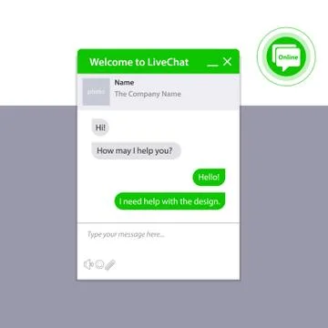 The universal live chat window Stock Illustration