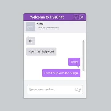 The universal live chat window Stock Illustration