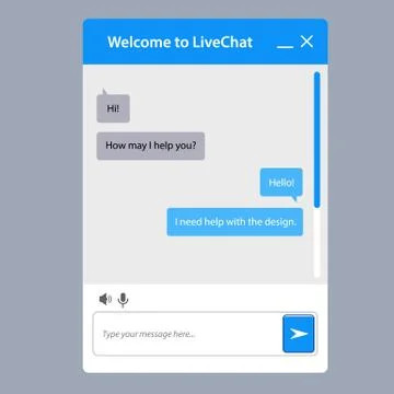 The universal live chat window for web Stock Illustration