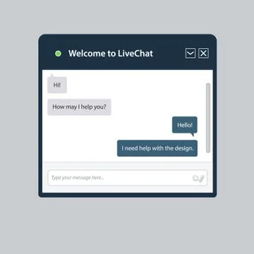 The universal live chat window for web Stock Illustration