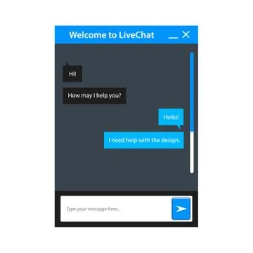 The universal live chat window for web pages Stock Illustration