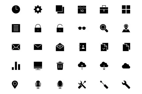 Universal Mobile Vector Icons Stock Illustration