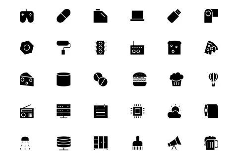 Universal Mobile Vector Icons Pack Stock Illustration