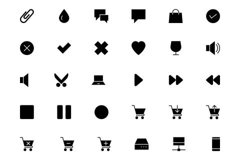 Universal Mobile Vector Icons Set Stock Illustration