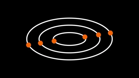 Universal multiple orbital rings with particle dots animation Vídeo Stock 345383727