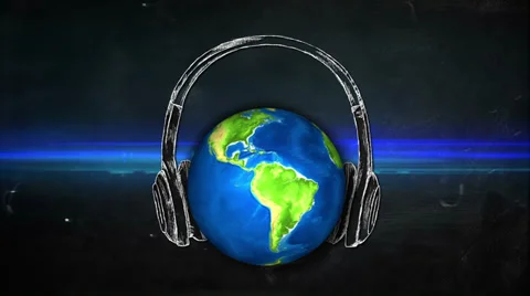Universal Music Blackboard Looping Animation Stock Footage 37657652