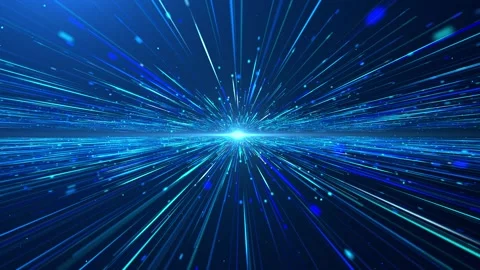 Universal nerrow spacing particle lines flying towards camera Video stock 265875570