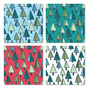 Universal New Year seamless pattern set Stock Illustration
