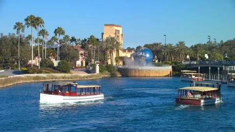 Universal Orlando Resort Landscape at Theme Park Entrance Stock Footage 85525976