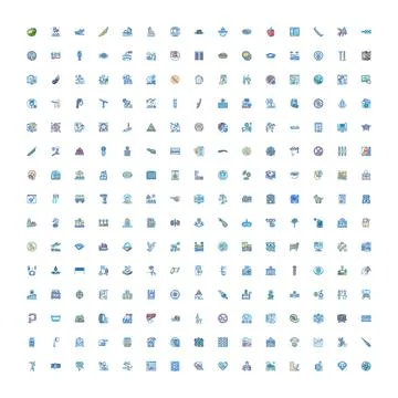 Universal outline icons collection for web applications Illustrazione stock