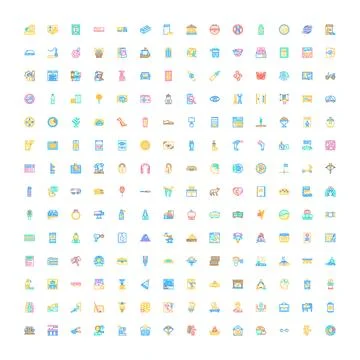 Universal outline icons set for web design and services イラスト素材