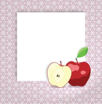 Universal page layout with apple icon, recipe or daily special card template Stock Illustration