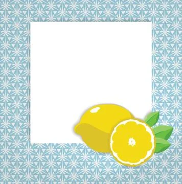 Universal page layout with lemon icon, recipe or daily special card template Stock Illustration