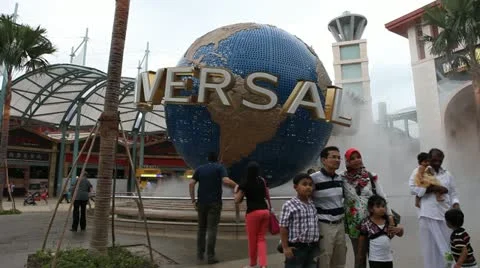 Universal Park Singapore Stock Footage 11317142