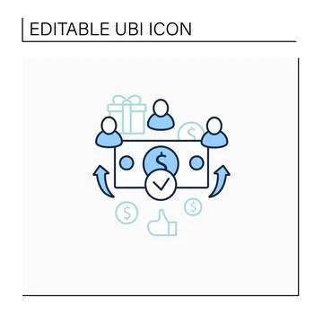 Universal payment line icon Stock Illustration