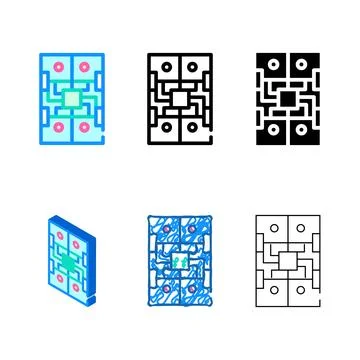 Universal platform for robotics color icon multipack vector Stock Illustration