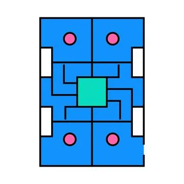 Universal platform for robotics icon color illustration Stock Illustration