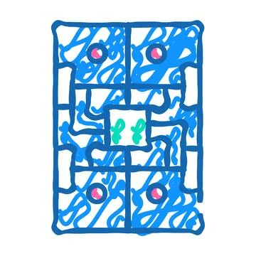 Universal platform for robotics icon doodle illustration Illustrazione stock