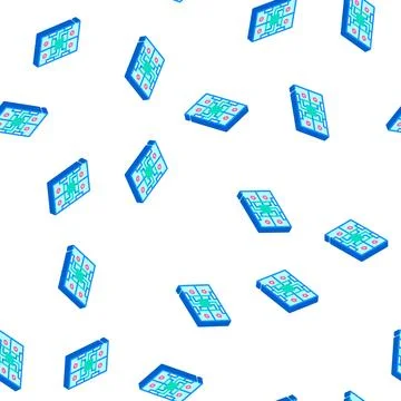 Universal platform for robotics isometric icon seamless pattern Stock Illustration