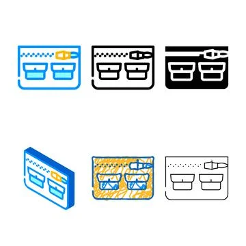 Universal pocket color icon vector forms Stock Illustration