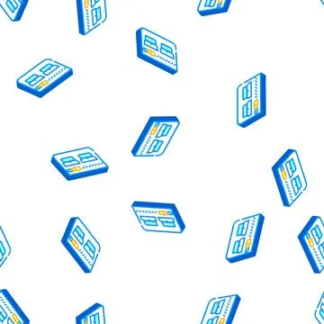 Universal pocket isometric icon seamless pattern 库存插图