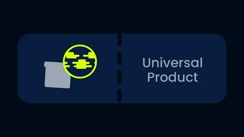 Universal Product Feature Button with Globe Symbol Box Icon Stock Footage 334471420