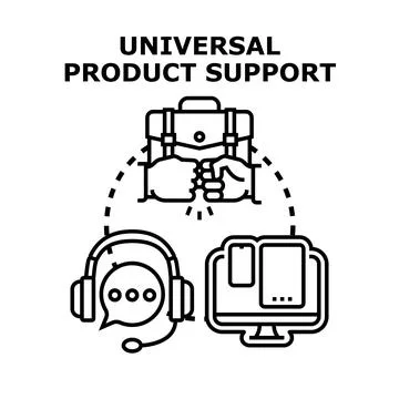 Universal product support concept with digital devices Stock Illustration