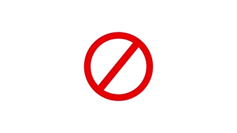 Universal Prohibition Symbol: Bold Red No Entry Sign 库存影片 331567020