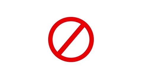 Universal Prohibition Symbol: Bold Red No Entry Sign Stock Footage 331567022