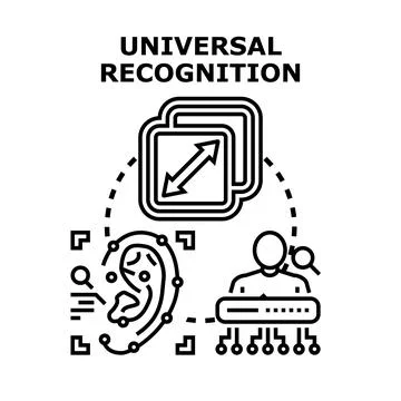 Universal recognition identifying biometric authentication access information Stock Illustration