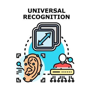 Universal recognition identifying biometric authentication access information Stock Illustration