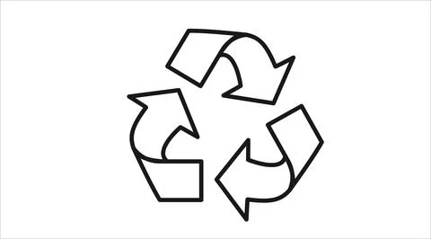 Universal recycling symbol with three arrows vector icon. Stock Illustration