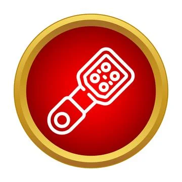 Universal remote control icon on red circle Illustrazione stock