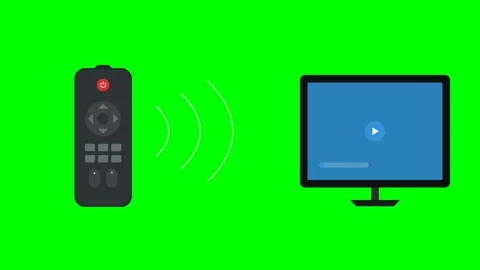 Universal Remote Control with Infrared Signal Transmission and Television A.. Stock Footage 346612869