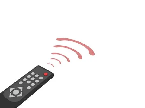 Universal remote control with red rays Stock Illustration