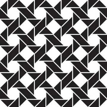 Universal repeating abstract shape in black and white Stock Illustration
