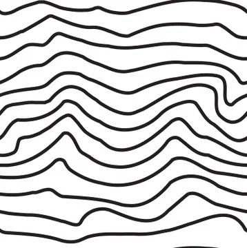 Universal seamless linear striped wave abstract pattern in black Stock Illustration